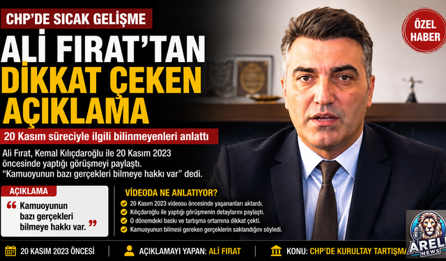 ALİ FIRAT'TAN DİKKAT ÇEKEN AÇIKLAMA