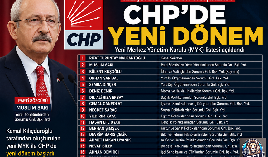 "Kılıçdaroğlu'nun A Takımı Belli Oldu! İşte Yeni MYK"